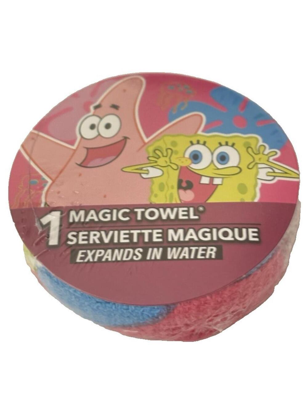 SpongeBob SquarePants & Patrick Star Magic Towel Face Cloth Add Water Expand NEW